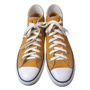 Carefully Chosen ❤️ mustard yellow Converse high tops Size W 11.5/M 9.5